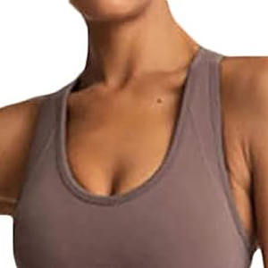 Marron dames pull doux coton polaire col rond Logo personnalisé femmes Gym Sport porter Fitness soutien-gorge respirant réglable haut soutien-gorge - Product Image 4