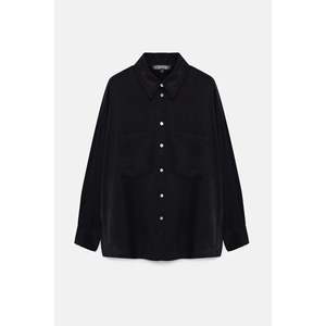 Blusa Casual Holgada de Satén para Mujer, Cuello Redondo, Manga Corta, Decoración de Encaje, Otoño Primavera, Color Sólido - Product Image 6