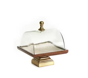 Elegant Round Metal <b>Cake</b> <b>Stand</b> with Enameled Finished Perfect Serving <b>Christmas</b> <b>Cakes</b> with Decorative Dome Holiday Celebrations - Product Image 1