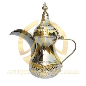 Tapa de tetera Dallah de Metal árabe, diseñador hecho a mano, latón, acero, Color personalizado, Hotel, restaurante, mesa, café, servicio de té - Product Image 1