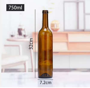 Bouteilles en verre givré cylindriques de 750 ml en vrac avec bouchon en liège pour l'emballage de vin, whisky, liqueur et autres boissons - Product Image 4