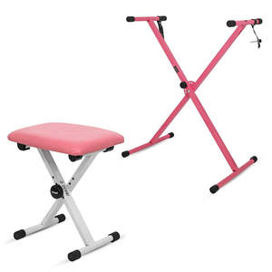 5 Core Keyboard Stand Piano Bench Combo Adjustable Key Board Stands 2 <b>Padded</b> Musician <b>Chair</b> Set - Product Image 1