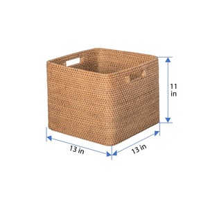 Cesta de ratán cuadrada simple, cesta de almacenamiento hecha a mano, venta al por mayor, ecológica, hecha en Vietnam - Product Image 2