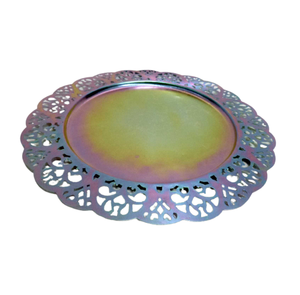 จานโบราณพร้อมถาดเหล็กรูปทรงกลมทันสมัยใช้สำหรับเสิร์ฟอาหารในร้านอาหารที่ทำด้วยมือ - Product Image 1