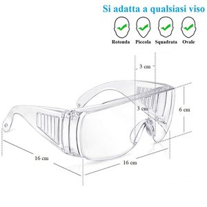 6 paia di occhiali antigraffio antiappannamento da lavoro con lenti in policarbonato trasparenti per gli occhi - Product Image 2