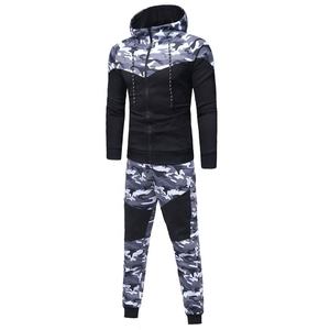 Conjunto de chándal reversible de manga larga de 2 piezas con cremallera y logotipo personalizado para hombre, informal, respetuoso con el medio ambiente, 100% algodón - Product Image 2