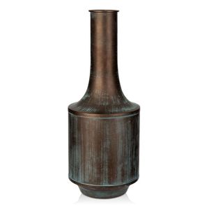 Vase à fleurs en fer fait main de qualité design avec finition dorée pour vase de table décoratif côtier traditionnel ou moderne - Product Image 2