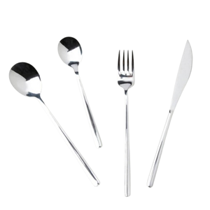 Burnished Metal Flatware <b>Knife</b> <b>Fork</b> Spoon Cutlery <b>Set</b> Stainless Steel Unique Handle Flatware Silverware <b>Set</b> Mirrored Steel - Product Image 3