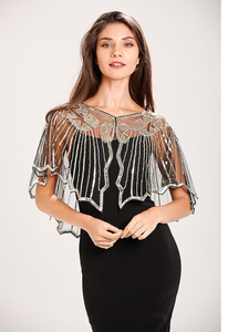 Ladies Plus Size Straight Silhouette Sheath Dress Embellished Mirror Sequins Beading Embroidery Featuring Natural Pearl for - Product Image 5