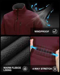 Chaqueta Softshell ligera transpirable para hombre, cortavientos impermeable, forro polar cálido para viajes, senderismo, Golf, carreras de motos - Product Image 6