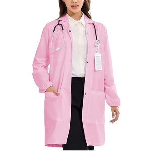 Blouses de laboratoire longues roses unisexes de qualité supérieure, imprimées à l'écran, avec poches, uniformes médicaux personnalisés, blouses de médecin - Product Image 1