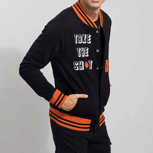 Veste universitaire décontractée pour homme 2025, vente chaude personnalisée, coupe-vent avec col montant, tissu en coton et laine bon marché - Product Image 3