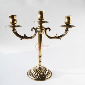 Candelabros de Metal con acabado dorado de diseño exclusivo de gran oferta, decoración del hogar, tarro de vela único, candelabro de 3 brazos, candelabros de luces - Product Image 1