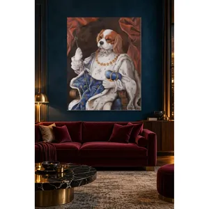 Fida Cavalier King Charles Spaniel mit Zepter und Krone Leinwanddruck - Product Image 4
