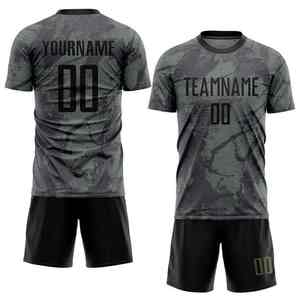 Ropa deportiva 100% poliéster transpirable diseño de sublimación personalizado manga corta fútbol Jersey ropa de fútbol hombres uniformes de fútbol - Product Image 2