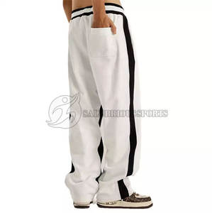 Custom Logo <b>Men's</b> High Quality Canvas <b>Joggers</b> with Side Strips Casual Style Drawstring Sweatpants <b>Cargo</b> Trouser - Product Image 6