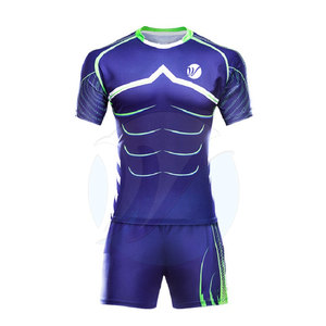 Uniforme de Rugby al por Mayor en Stock, Calidad Premium, Transpirable, Talla Grande para Adultos, Ropa Deportiva de Manga Corta - Product Image 1