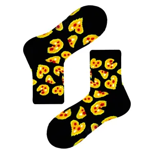 Pizza Patterned Knitted Kids' Socks Cute <b>Ankle</b>-Crew Dress Socks Soft and Breathable Leg <b>Warmers</b> - Product Image 1