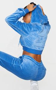 Conjunto Deportivo de Dos Piezas Personalizado en Oferta, Sudadera Corta con Cremallera para Mujer, Pantalones Deportivos, Conjuntos de Terciopelo de 2 Piezas, Chándal - Product Image 6