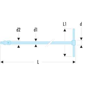 Facom Long-Reach Drive Tee with <b>Universal</b> Joint 3/8'' for <b>Socket</b> Usage - Product Image 4