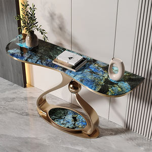 Consolle Moderna Allungabile per Ingresso <span class=keywords><strong>e</strong></span> Corridoio, con Piano in Pietra, Stile Lusso Leggero Italiano, Base in Metallo, Design Personalizzabile - Product Image 1