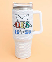 Ordre de l'étoile orientale sororité grecque perle colorée poignée en acier inoxydable gobelet tasse Bling paille eau voyage femmes bouteille