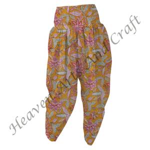 Pijama de algodón con estampado Floral de bloque de mano indio para mujer, pantalones largos de Patiala, ajuste cómodo para mujer, uso diario - Product Image 4