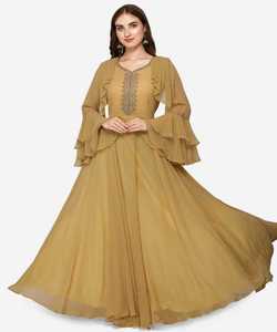 Anarkali tipo nuevo diseñador último atractivo Vestido largo de longitud de flor para India mujer Beat precio multicolor por Ropa Étnica Apparelgarment - Product Image 5