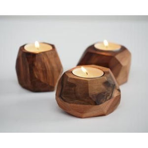 Portavelas de madera hecho a mano de forma personalizada portavelas de madera natural de alta calidad al precio más barato - Product Image 2