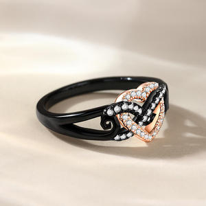 Bague Jeulia Endless Love Heart Infinity en argent sterling avec placage or rose - Product Image 6