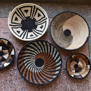 TienPhong Handicrafts ON SALE African Wall Basket Set Boho Basket Wall Decor African Wall Decor Display Baskets