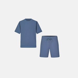 Nouvelles Arrivées Tenue de Survêtement Deux Pièces en Coton pour Homme Ensemble Court et T-Shirt Respirant en Taille XL Fourniture OEM 2025 - Product Image 1