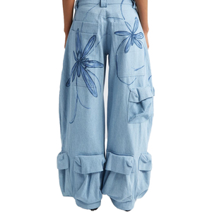 Pantalones holgados de cintura alta, nueva ropa de moda para mujer, pantalones multibolsillos para mujer, pantalones de chándal Cargo informales personalizados para mujer - Product Image 3