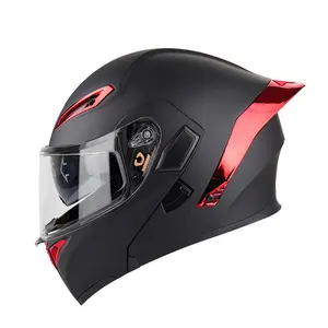 Novo capacete feminino para moto, capacete para corrida com viseira lente dupla modular