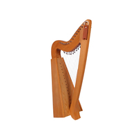 Wooden Irish 19-String Harp Solid Colors Rosewood Material Levers Durable Lightweight Customizable Size Musical Instrument