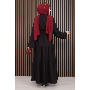 Conjunto de Dos Piezas con Encaje Negro, Camisa Casual de Verano y Falda Larga, Tejido de Cuero y Punto, Corte Ajustado - Product Image 6