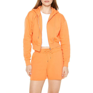 Sudaderas con capucha de punto extragrandes y cortas para mujer, personalizadas al por mayor, 100% algodón, informales, con diseño estampado, temporada de otoño - Product Image 6