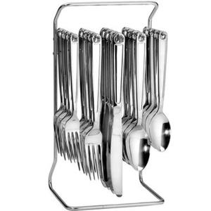 Sofisticado juego de cubiertos de acero inoxidable con estructura ligera duradera Agarre suave y alta resistencia al óxido - Product Image 1