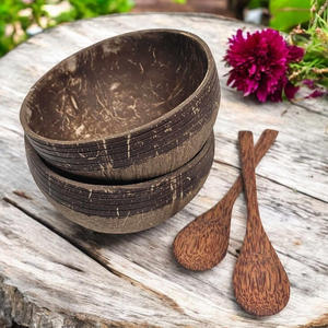 Vajilla sostenible, juego de cuencos y cucharas de coco, cuencos de palma de coco al por mayor, precio más barato, Exportación de fábrica de Vietnam - Product Image 6