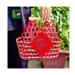 MEILLEUR PRIX VENTE FLASH PANIER EN BAMBOU POUR EMBALLAGE CADEAU STOCKAGE ALIMENTAIRE ÉCOLOGIQUE MULTIFONCTION DÉCORATION RUBAN À NŒUDS - Product Image 6