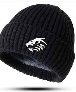 Gorro de lana para hombre de otoño e invierno, gorro de punto cálido transpirable con logotipo personalizado a la moda para exteriores con diseño a cuadros de rayas coloridas - Product Image 6