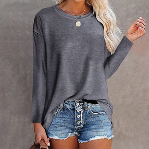 Elegant Solid Cotton <b>Long</b> <b>Sleeve</b> T-shirts Women Clothes O Neck All Match Tops Female <b>Tshirt</b> Loose Casual T-shirt for <b>men</b> - Product Image 6