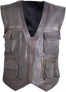 Promotion : Nouveau gilet en cuir élégant pour motard, gilet de moto pour homme, vente chaude, gilet en cuir de bonne qualité - Product Image 4