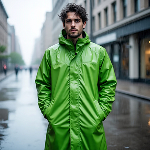 Chaqueta cortavientos personalizada suave senderismo abrigo de lluvia de invierno 100% Nylon Spandex montaña abrigo largo para hombres - Product Image 2