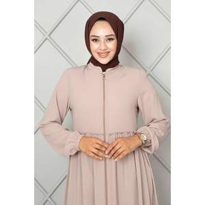 Hijab en vison détaillé à volants Abaya Vêtements régionaux avec une touche élégante - Product Image 3