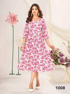 Ropa Étnica India Anarkali, Top Estampado de Rayón para Playa, Listo para Usar, Precio al por Mayor, Ropa India y Pakistaní - Product Image 5