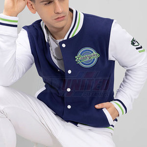 Blouson universitaire confortable pour homme, style lettre, col montant, coupe décontractée, tissu respirant et durable pour l'extérieur, personnalisable - Product Image 4