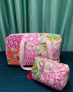 กระเป๋าเดินทางแบบดัฟเฟิลกระเป๋าเดินทางสะพายไหล่ทำจากผ้าฝ้ายมีด้ามจับ2ข้างลายดอกไม้กระเป๋าช้อปปิ้งแบบเปิดปิด - Product Image 3