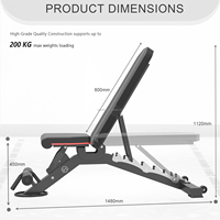 Banc de musculation multifonctionnel pour la maison, gain de place, structure pliable simple avec base antidérapante stable