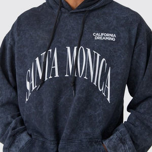 Sweat à capuche Offre Spéciale sur mesure délavé à l'acide Sweats à capuche vintage délavés à l'acide de couleur unie pour hommes - Product Image 3